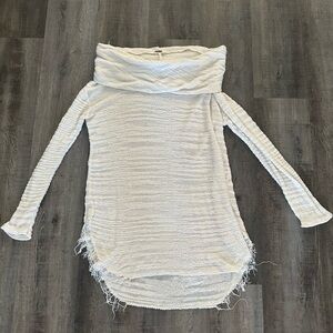 Free People Cozy White Cowl Neck Sweater Size Medium